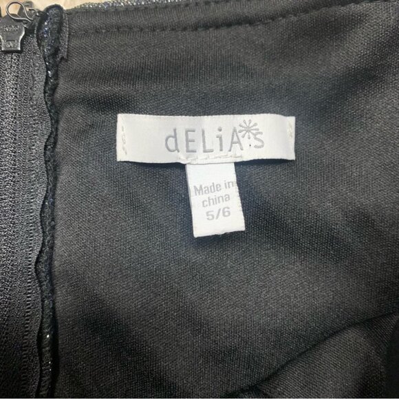 dELiA*s Dress Size‎ 5/6 Black Silver Tulle Tutu Formal Cocktail Strapless Straps - Picture 6 of 12